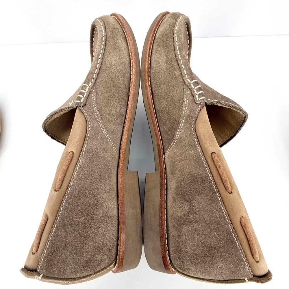 UGG Dex Men 10.5 Taupe Suede Wool Lined Loafers Slip On 1103901